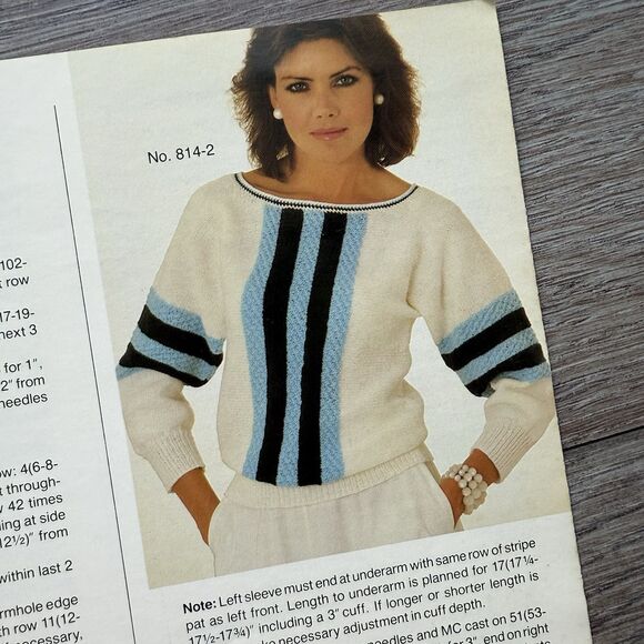 Vintage Bucilla Knit Patterns Leaflet Sweaters Camisole 4 Options Vol 814 - Picture 2 of 3